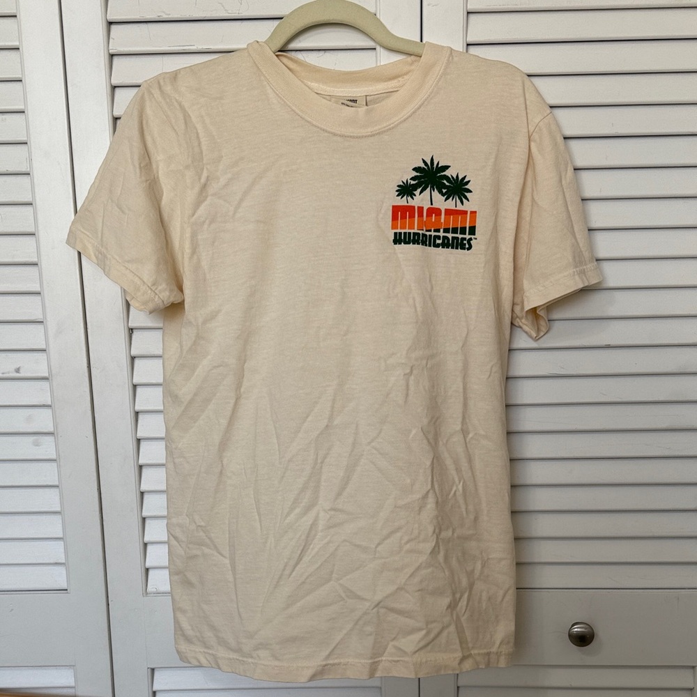 Comfort Colors Cream Miami Hurricanes Graphic Tee NWT